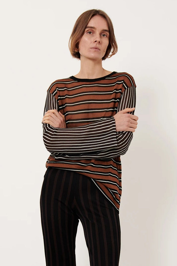 Dino Knitted Top Striped Cappuccino