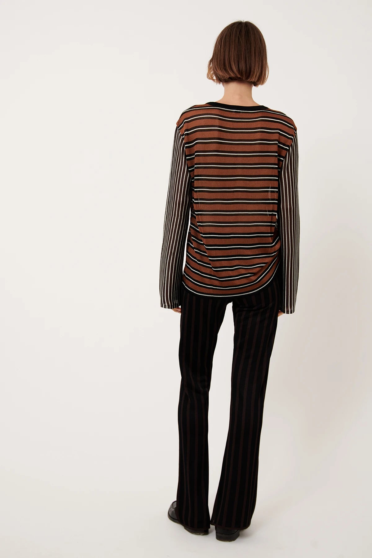 Dino Knitted Top Striped Cappuccino