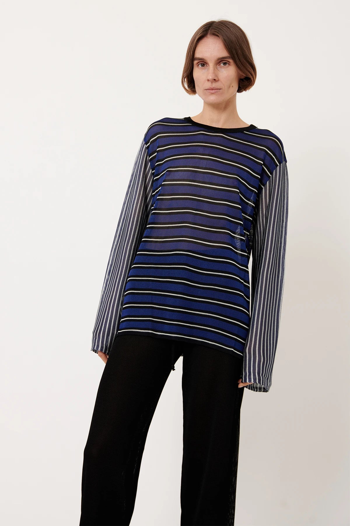 Dino Knitted Top Striped Navy