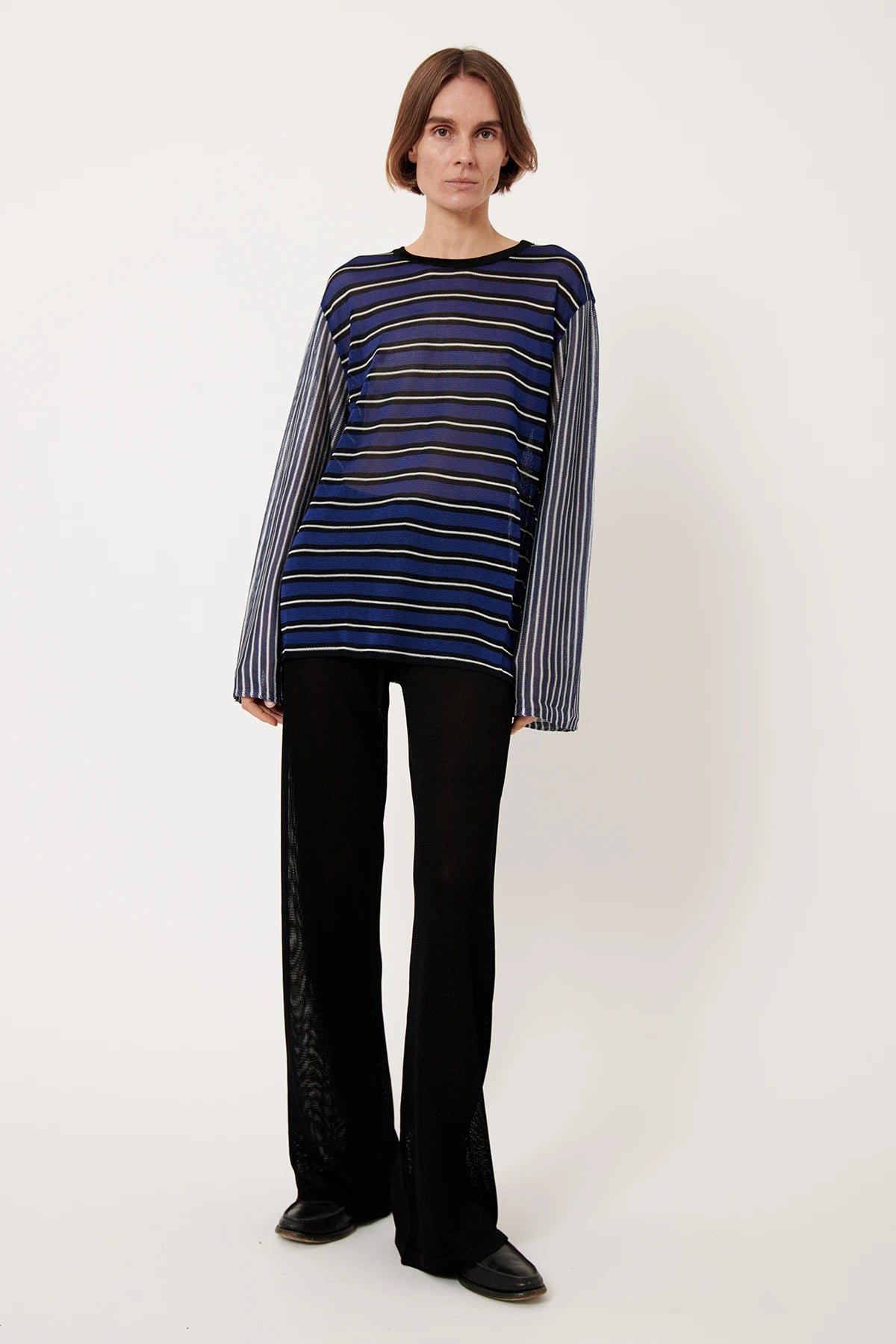 Dino Knitted Top Striped Navy