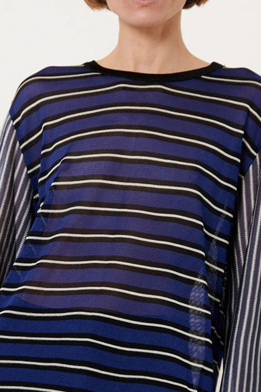 Dino Knitted Top Striped Navy