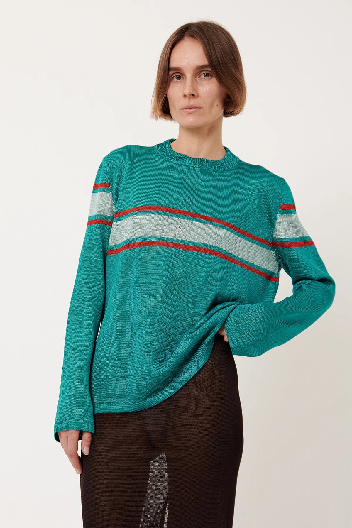 Doro Knitted Top Turchese and Rosso