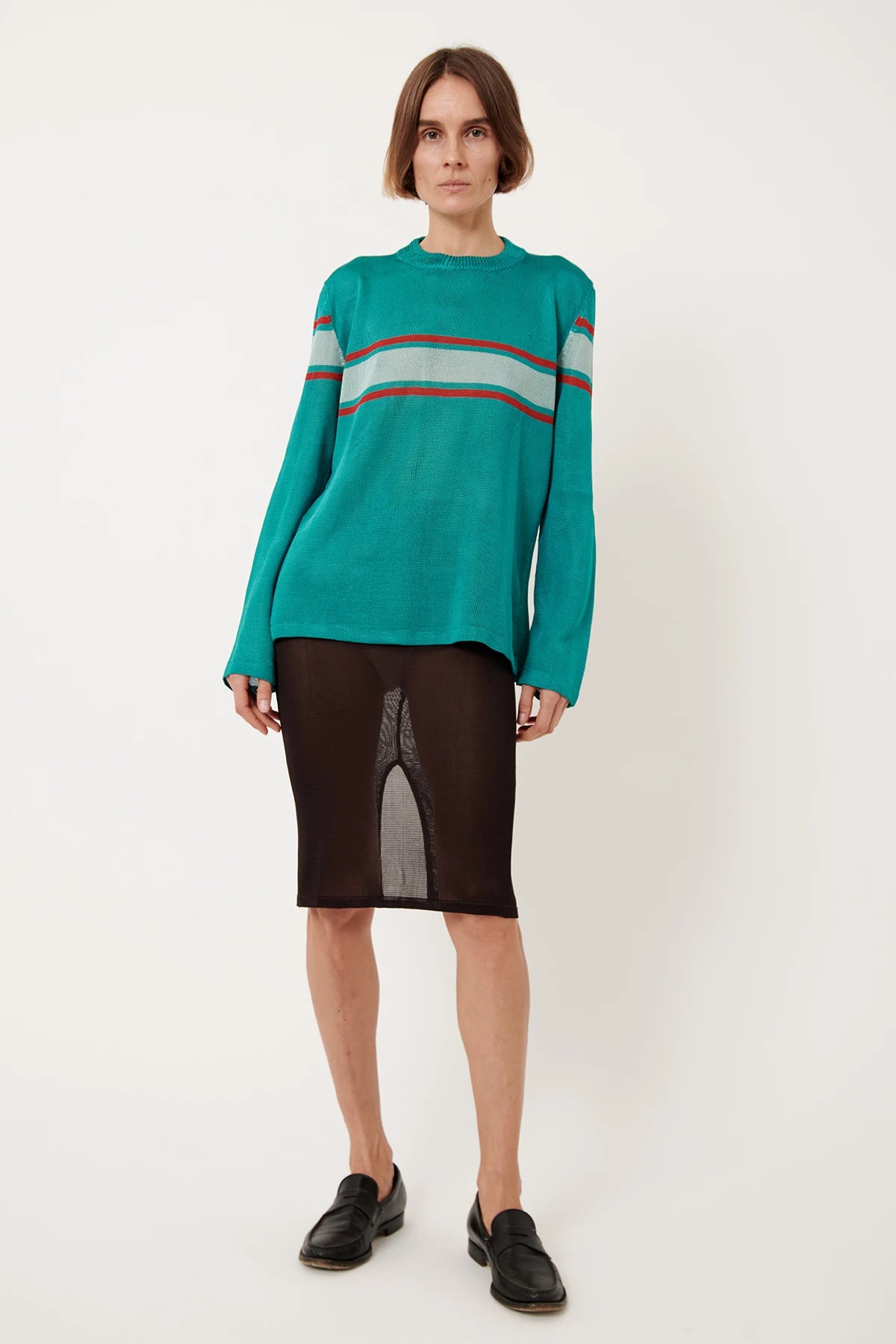 Doro Knitted Top Turchese and Rosso