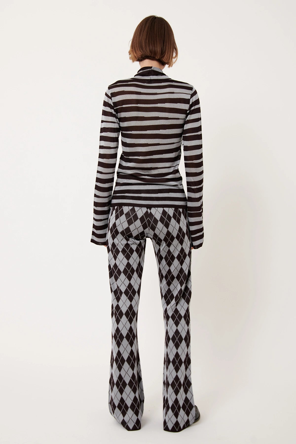 Edo Knitted Top Striped Grigio and Moca