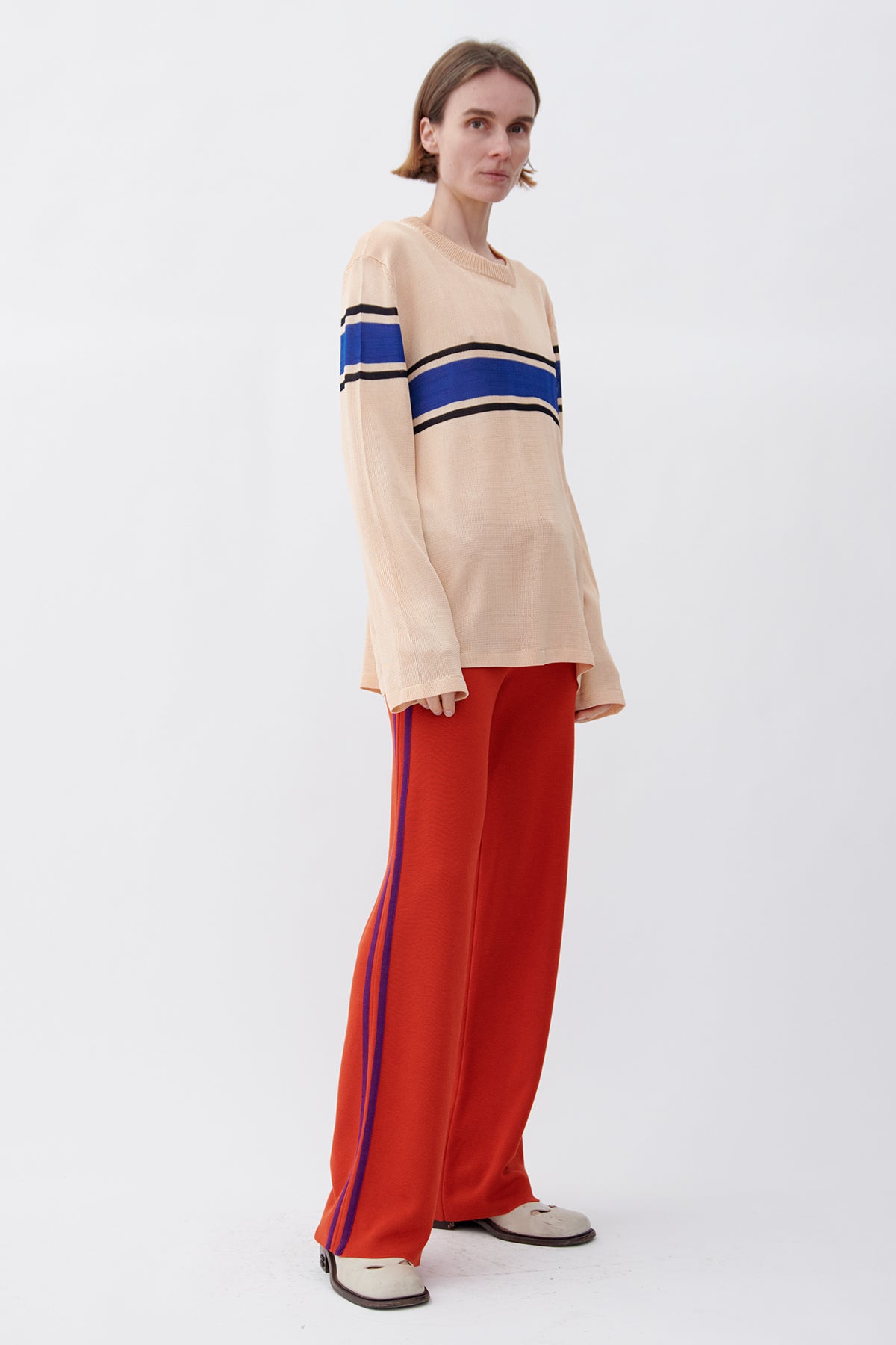 Doro Knitted Top Crema and Blu