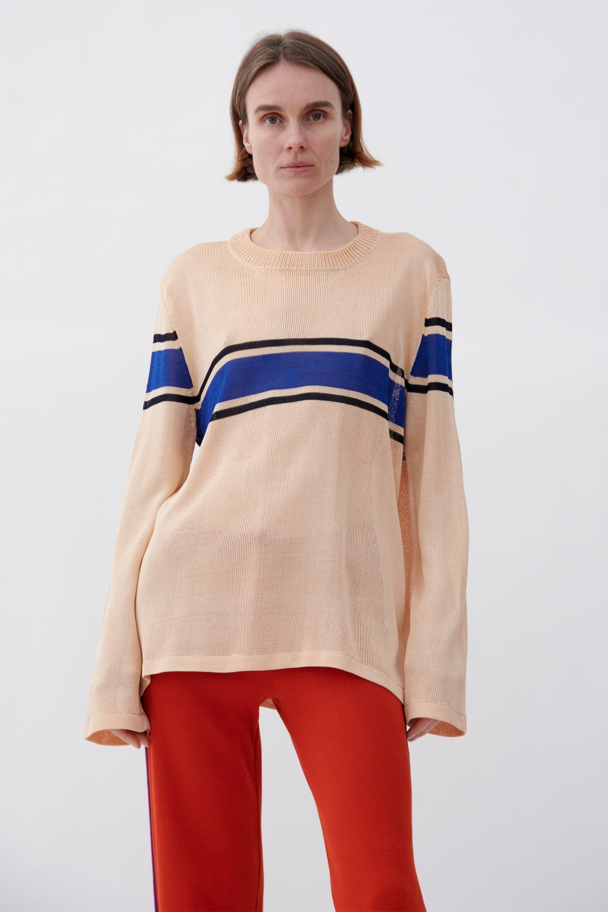 Doro Knitted Top Crema and Blu