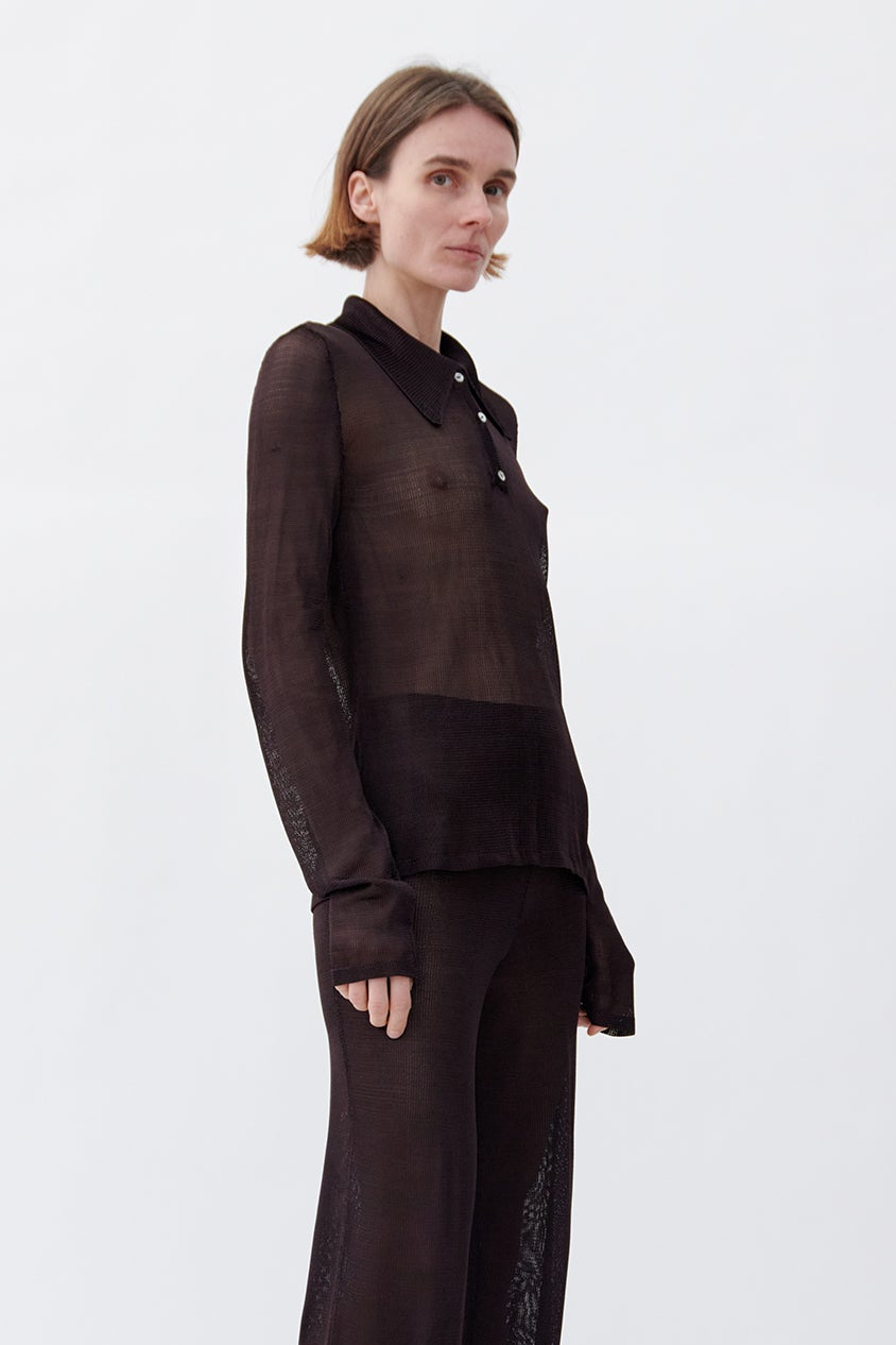 Polo Knitted Top Moca