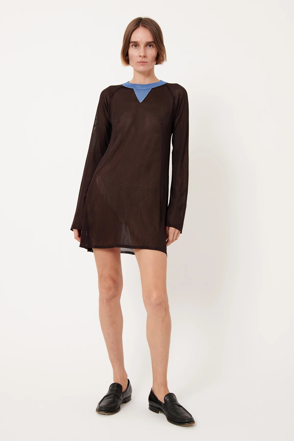 Jade Knitted Dress Moca and Azzurro