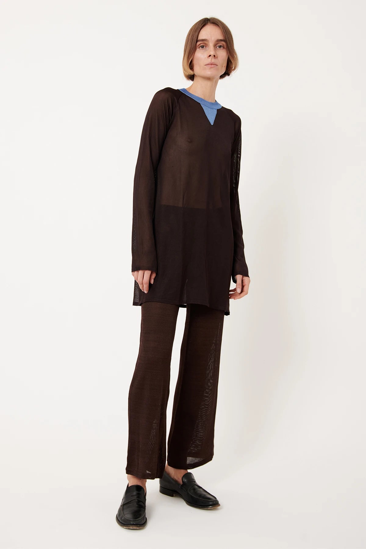 Jade Knitted Dress Moca and Azzurro