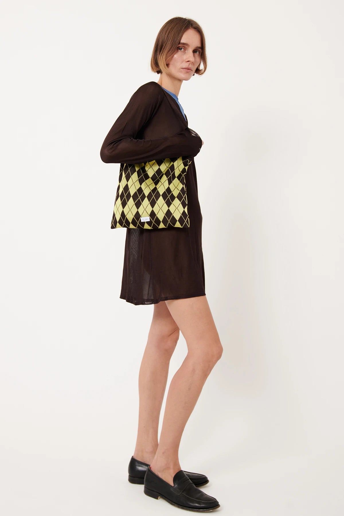 Lola Grande Knitted Bag Moca and Lime