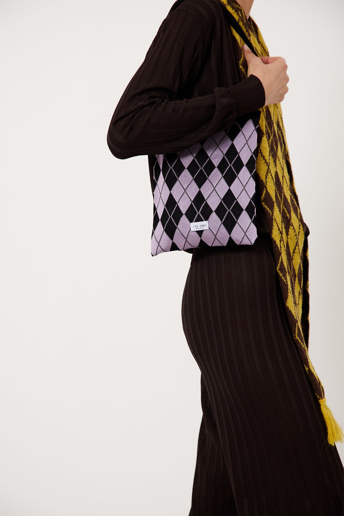 Lola Knitted Bag Nero and Lilla