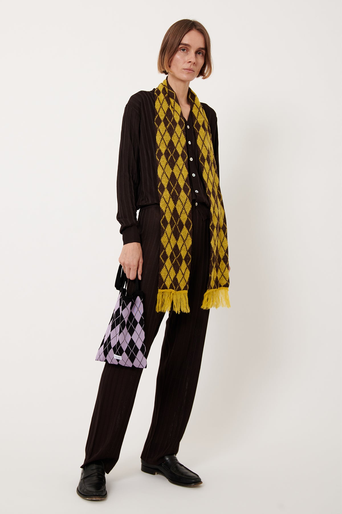 Lola Knitted Bag Nero and Lilla
