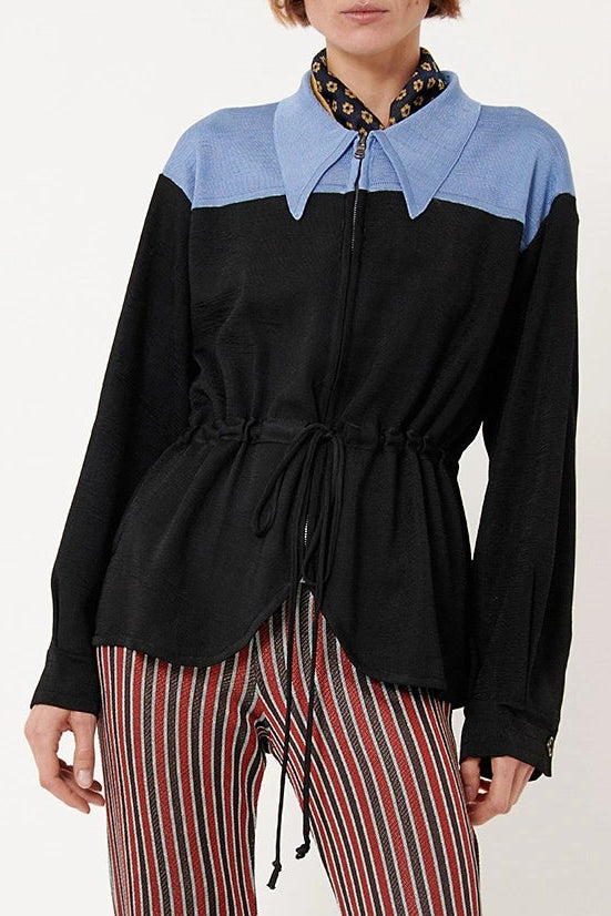 Lucino Knitted Jacket Nero and Azzurro