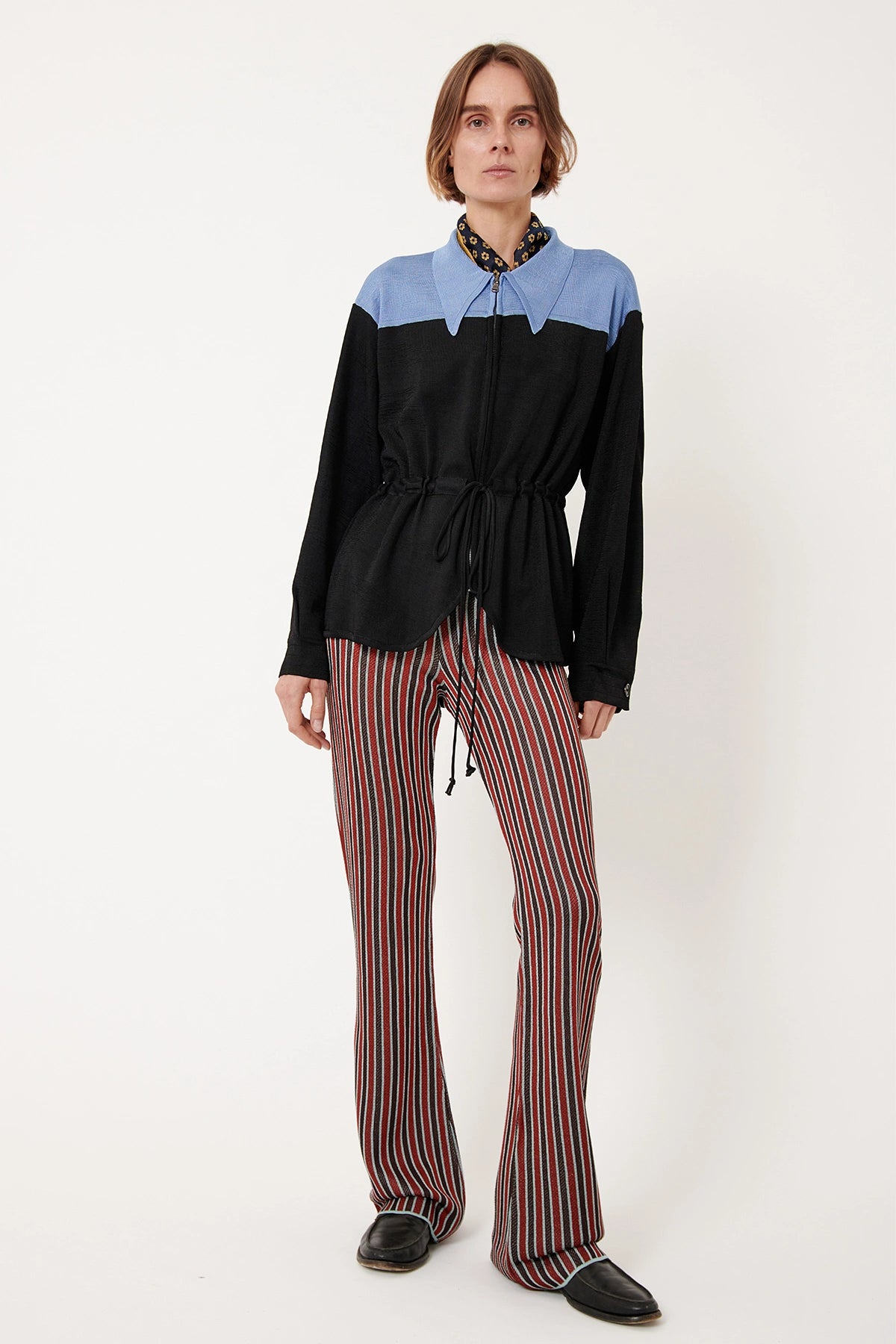 Lucino Knitted Jacket Nero and Azzurro