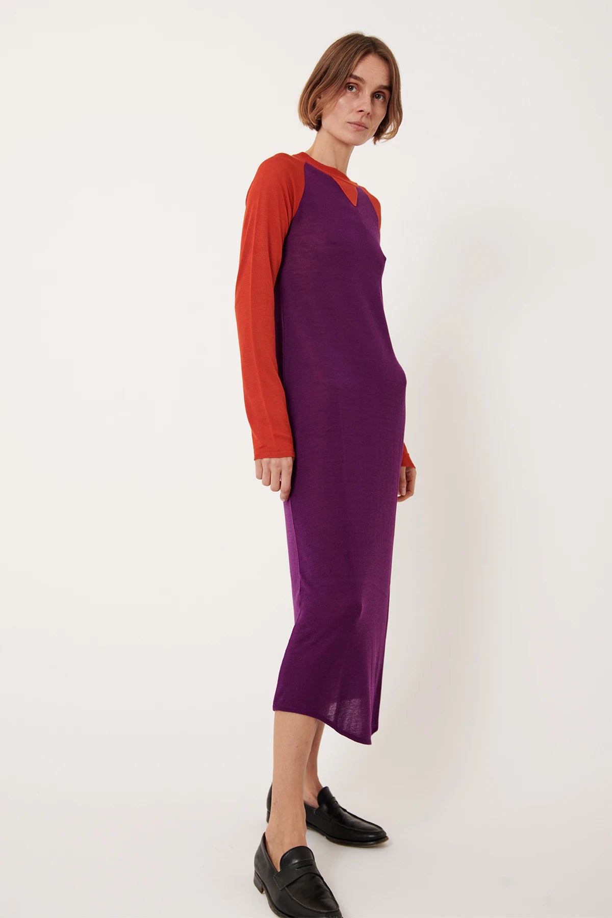 Mabel Knitted Dress Viola and Rosso