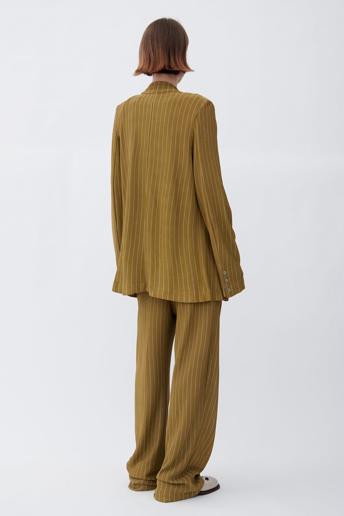 Marlene Knitted Jacket Gessato Kaki and Rosa