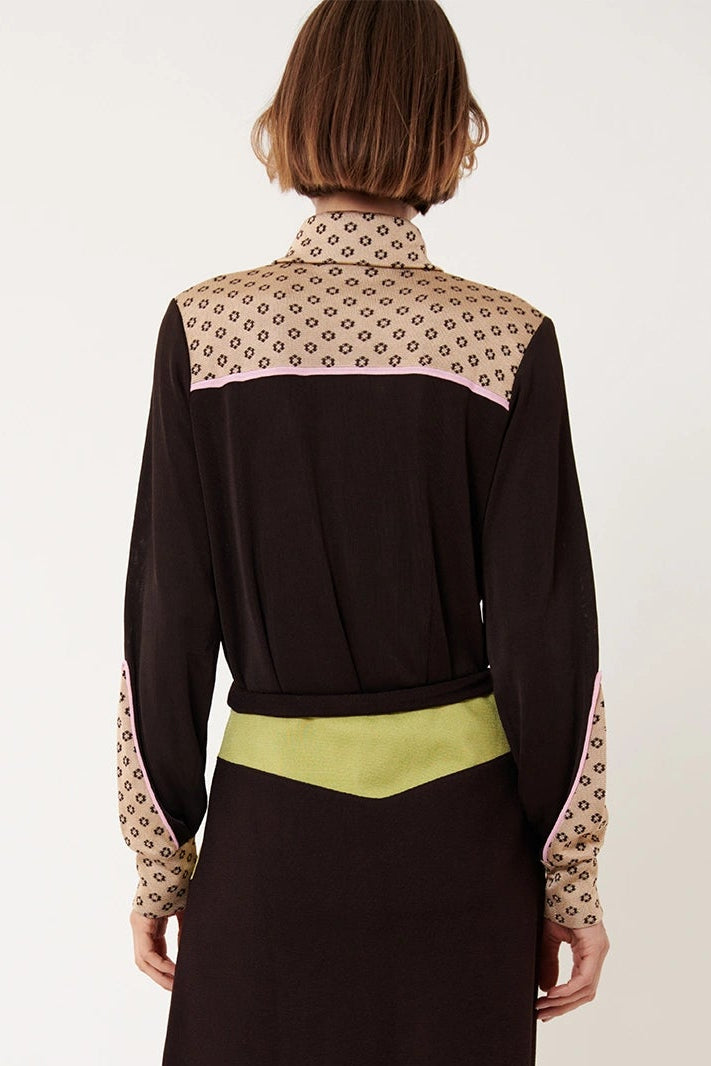 Monica Knitted Shirt Cioccolato and Sabbia