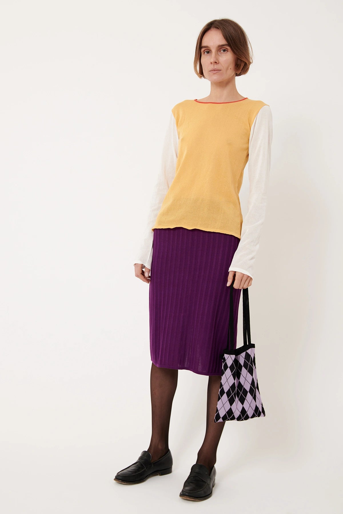 Nour Knitted Top Giallo Panna and Arancio