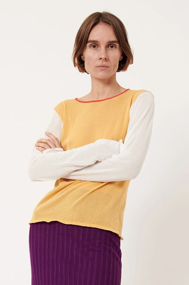 Nour Knitted Top Giallo Panna and Arancio