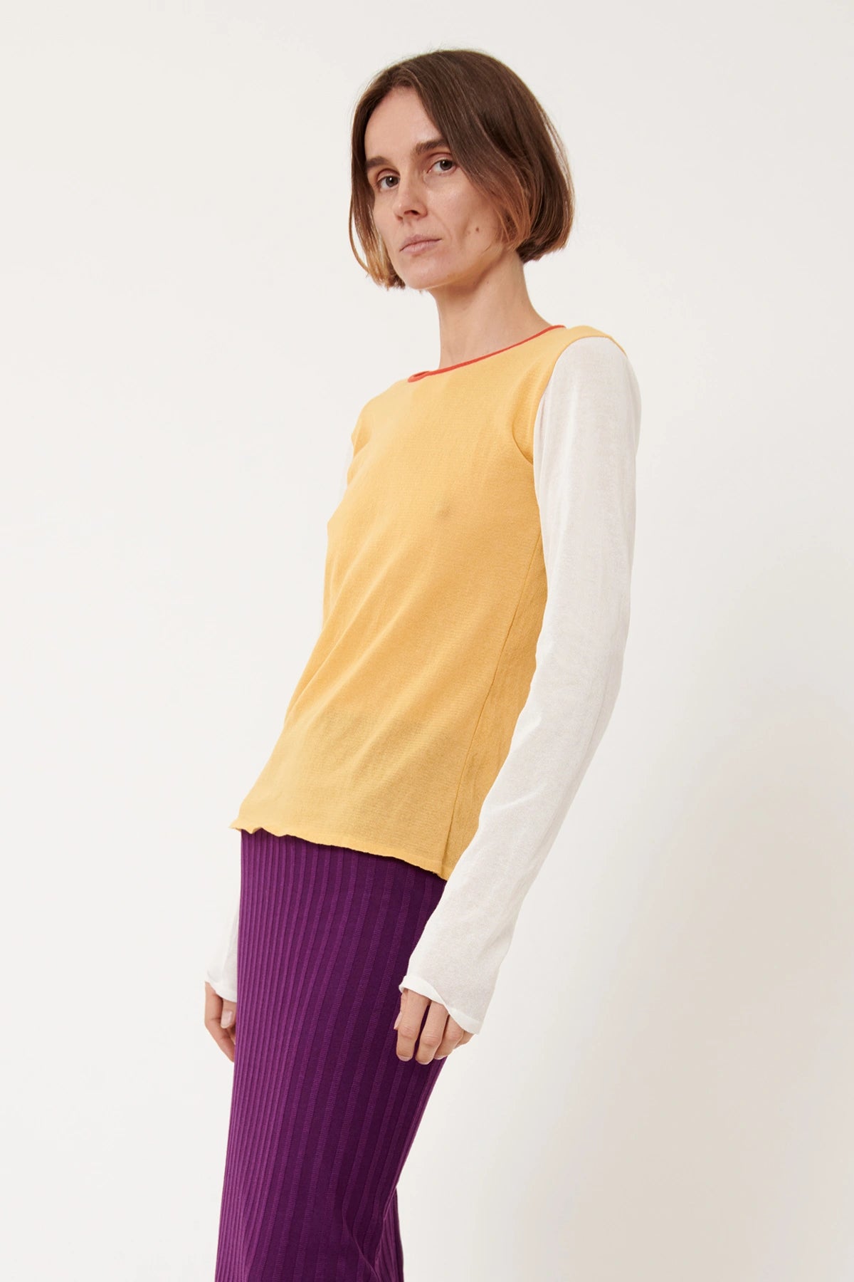 Nour Knitted Top Giallo Panna and Arancio