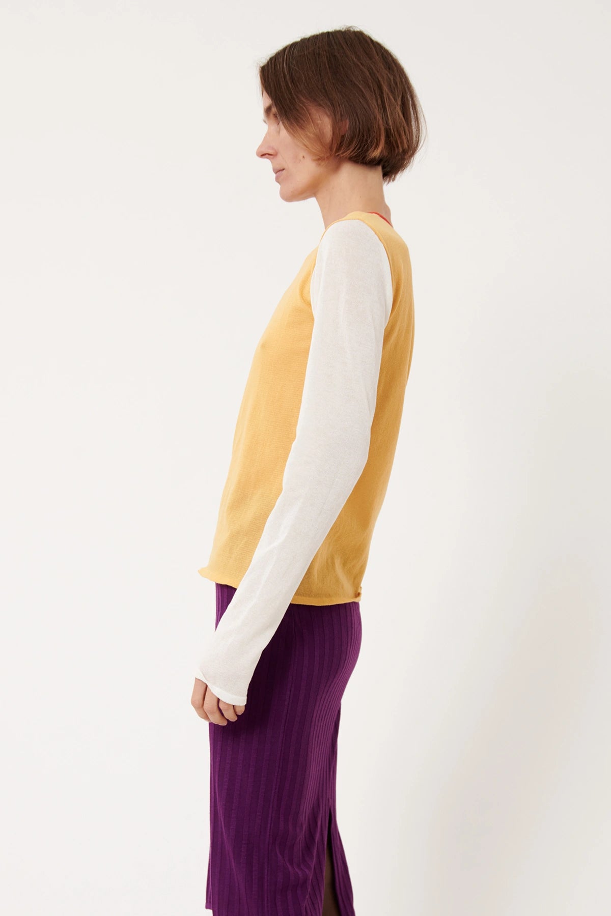 Nour Knitted Top Giallo Panna and Arancio