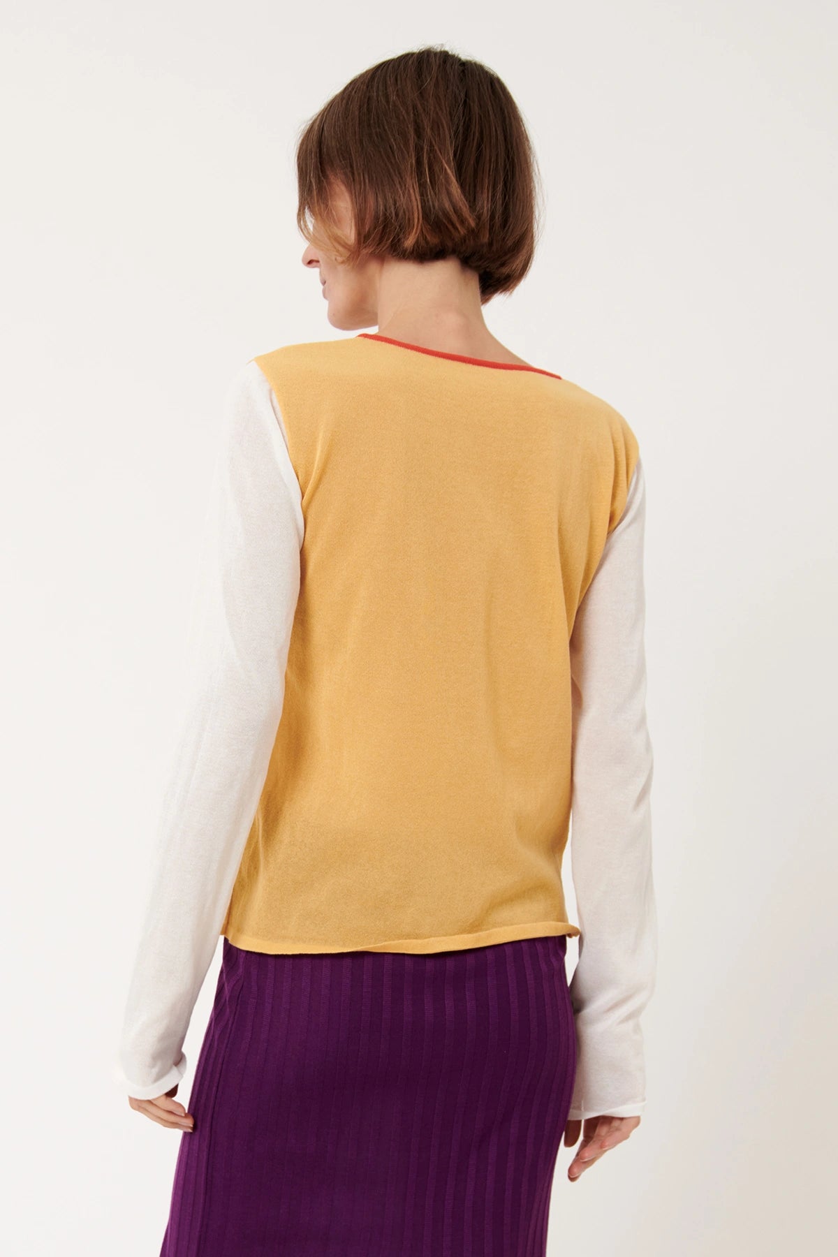 Nour Knitted Top Giallo Panna and Arancio