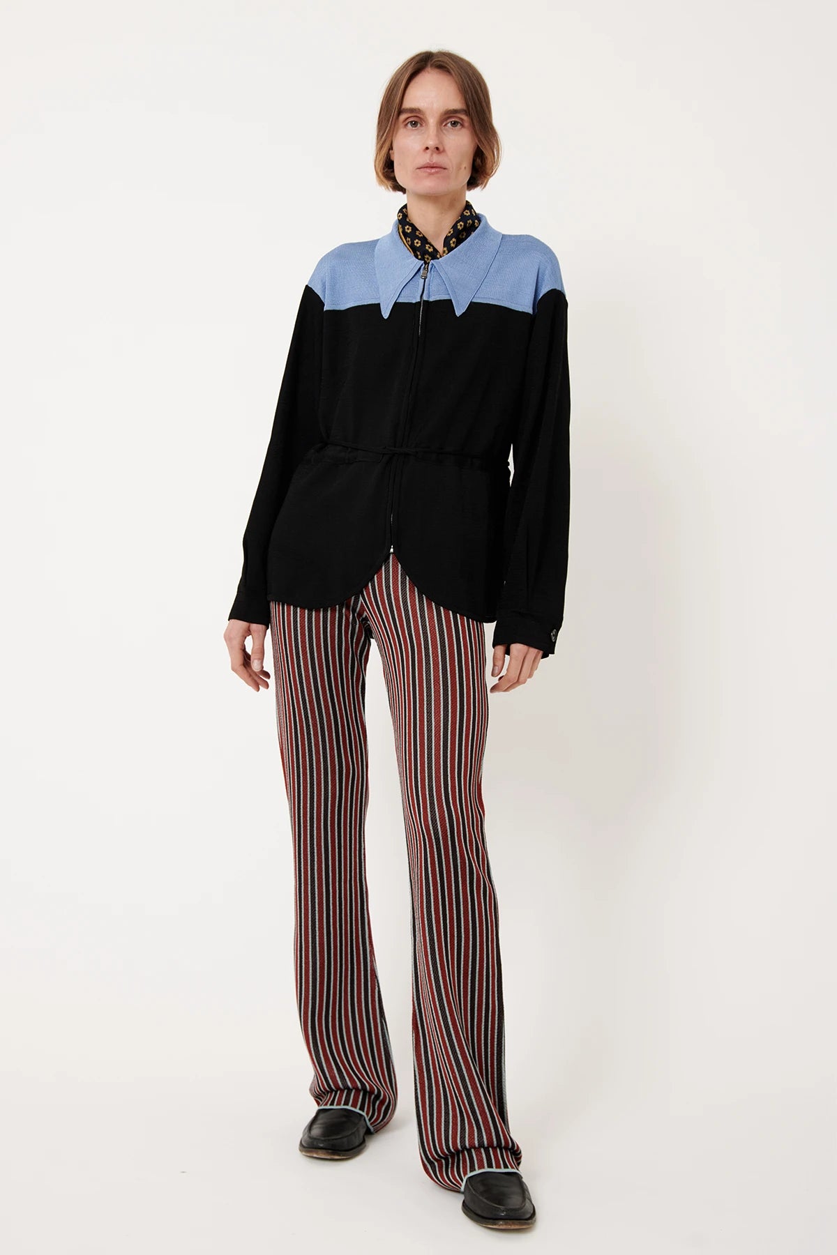 Pino Knitted Pants Striped Rosso