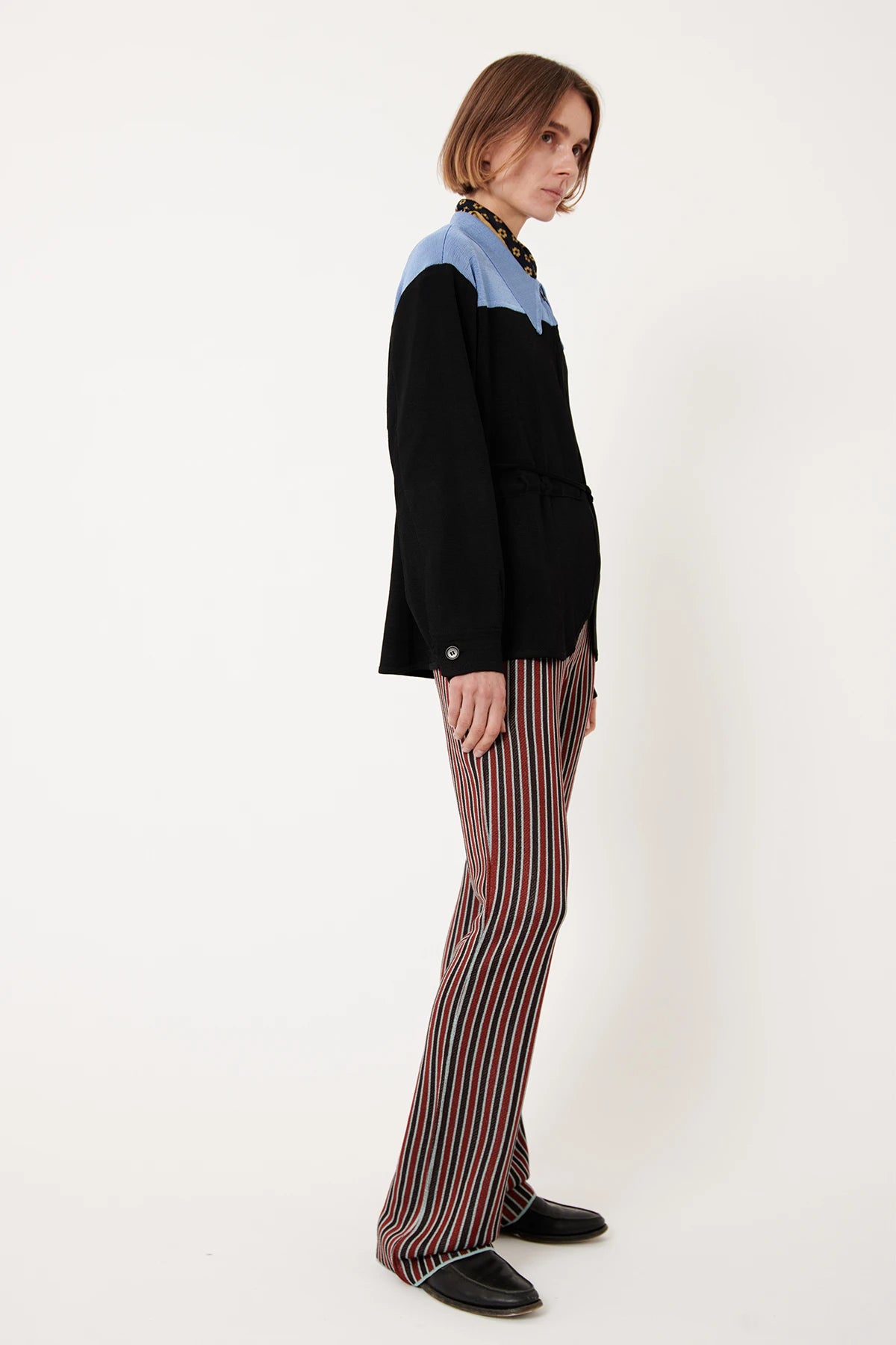 Pino Knitted Pants Striped Rosso