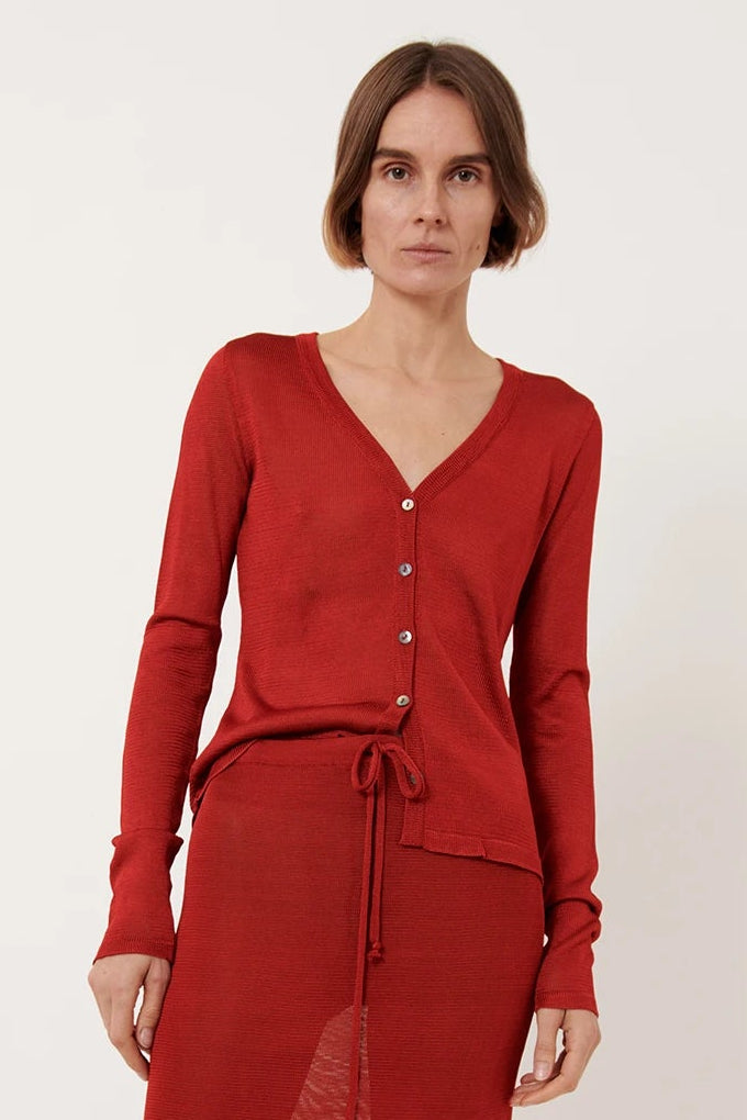 Polina Knitted Cardigan Rosso
