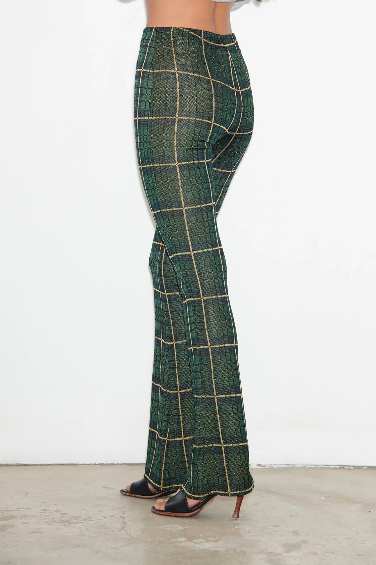 Oliver Knitted Pants Tartan Verde