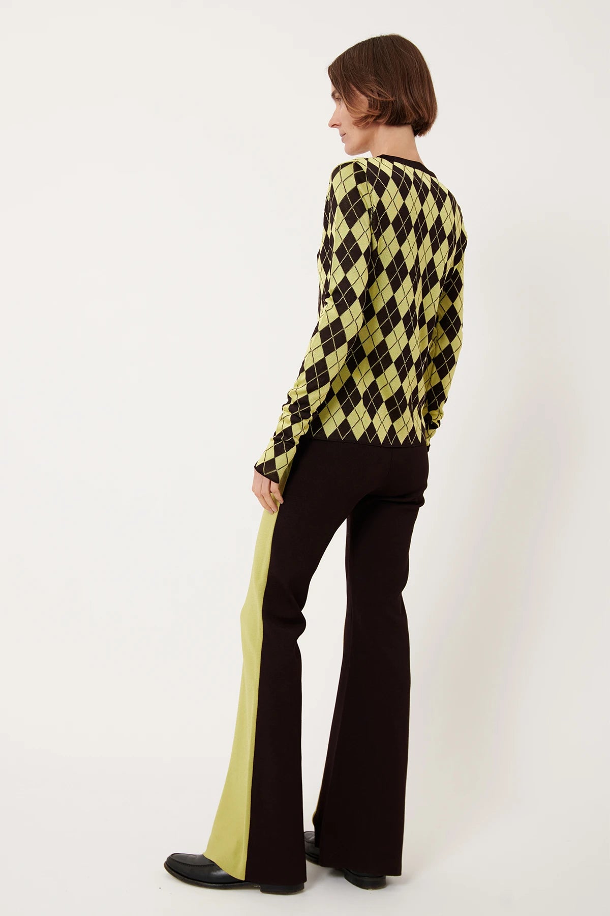 Tullio Knitted Pants Lime and Moca