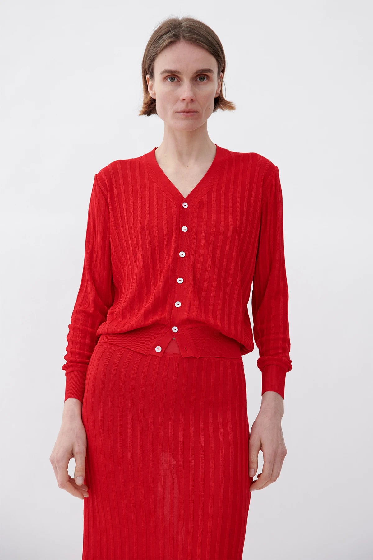 Sole Knitted Cardigan Rosso