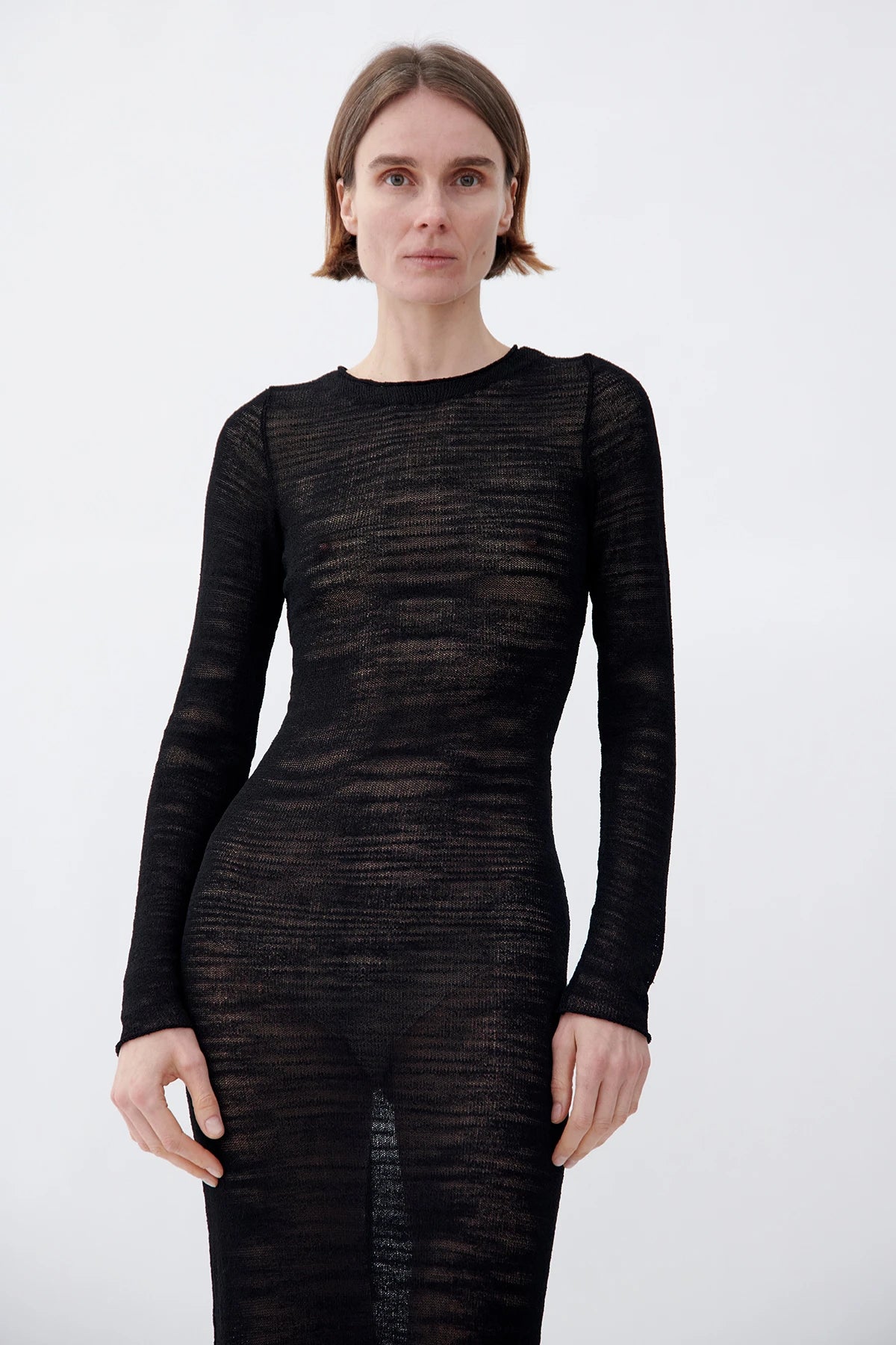Ambra Knitted Long Dress Nero