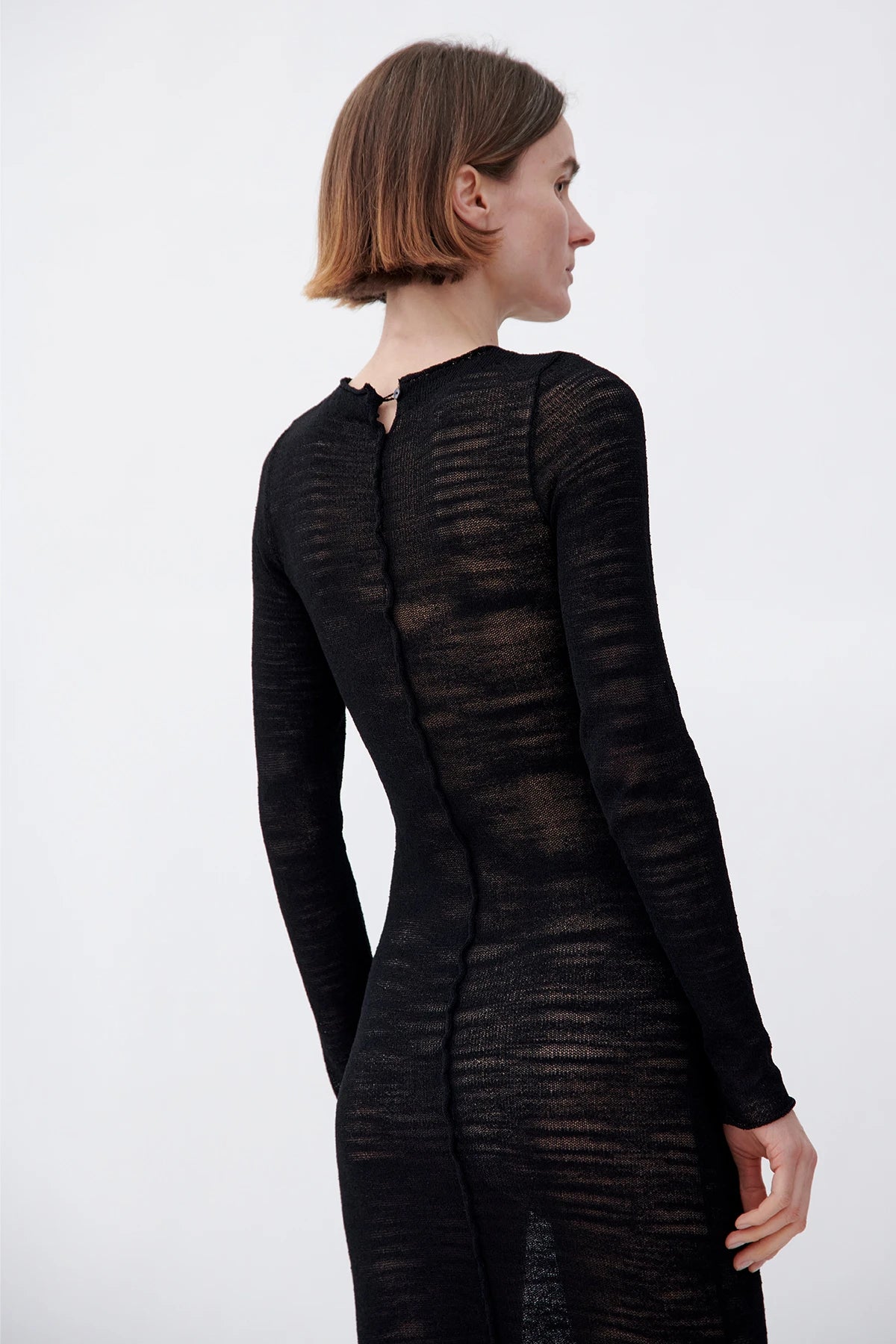 Ambra Knitted Long Dress Nero