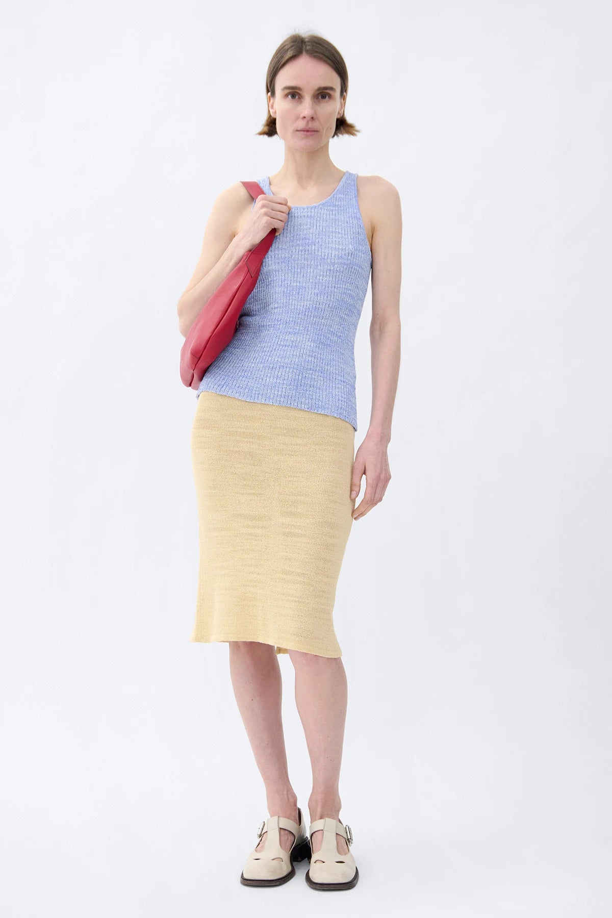 Anto Knitted Top Celeste and Bianco