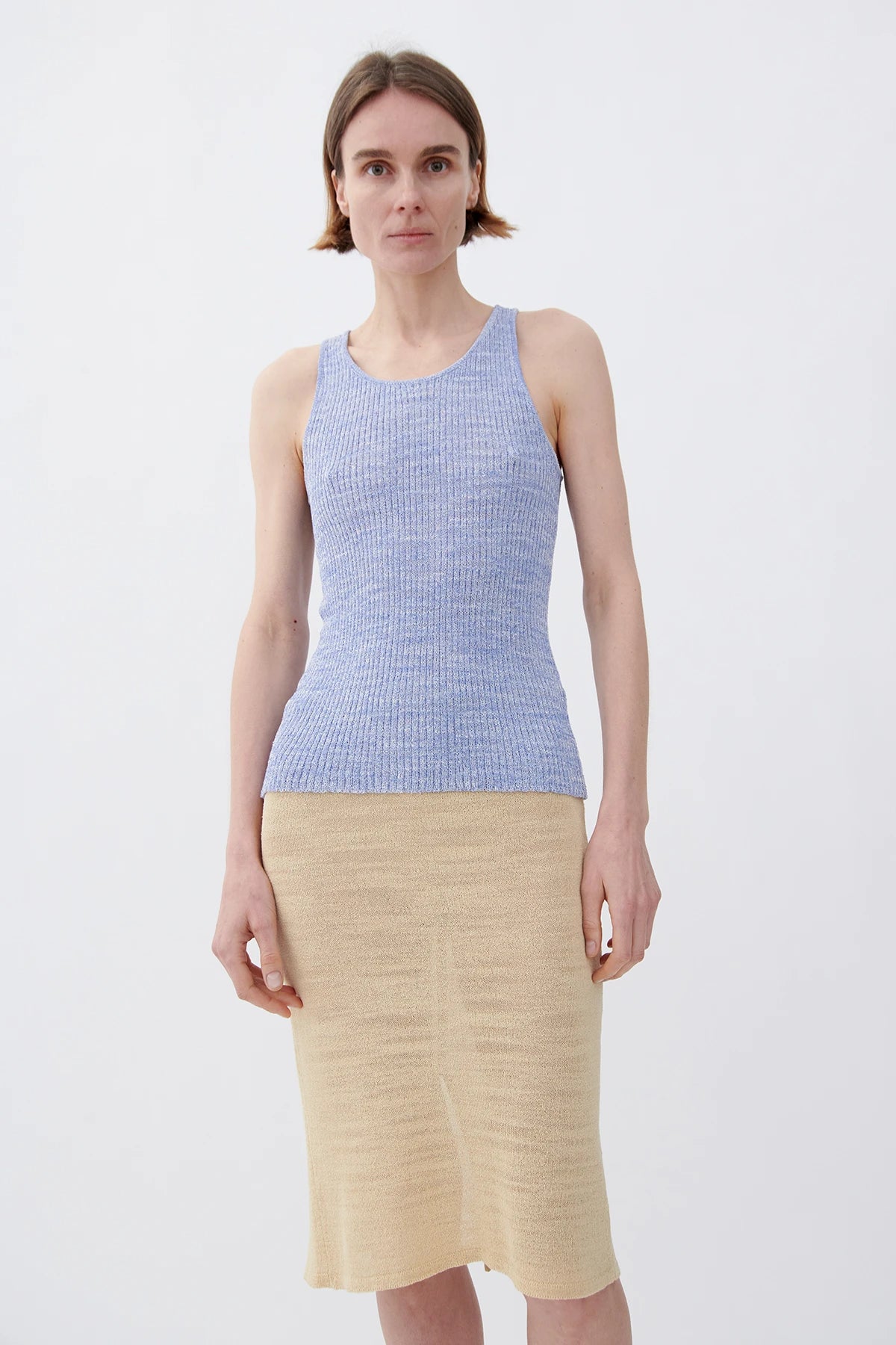 Anto Knitted Top Celeste and Bianco