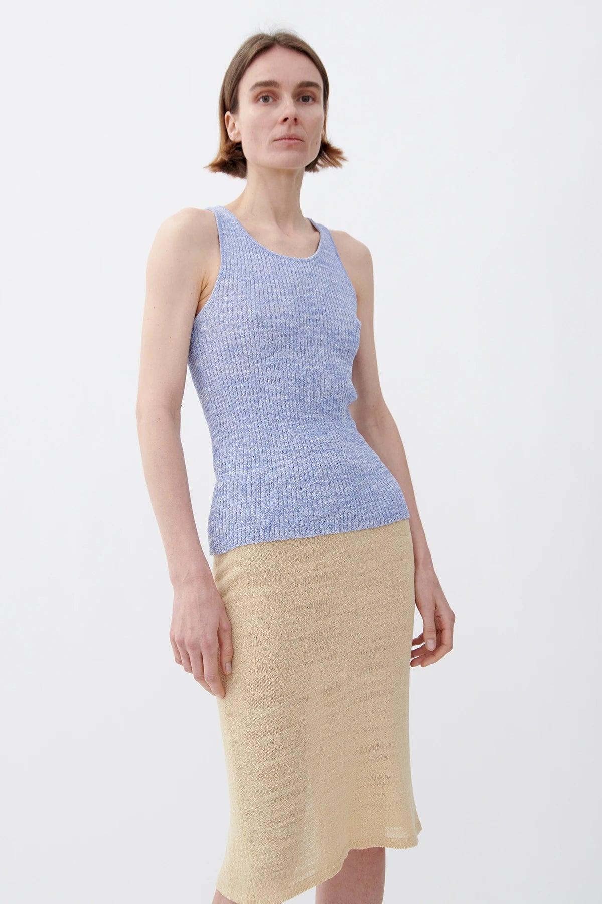 Anto Knitted Top Celeste and Bianco