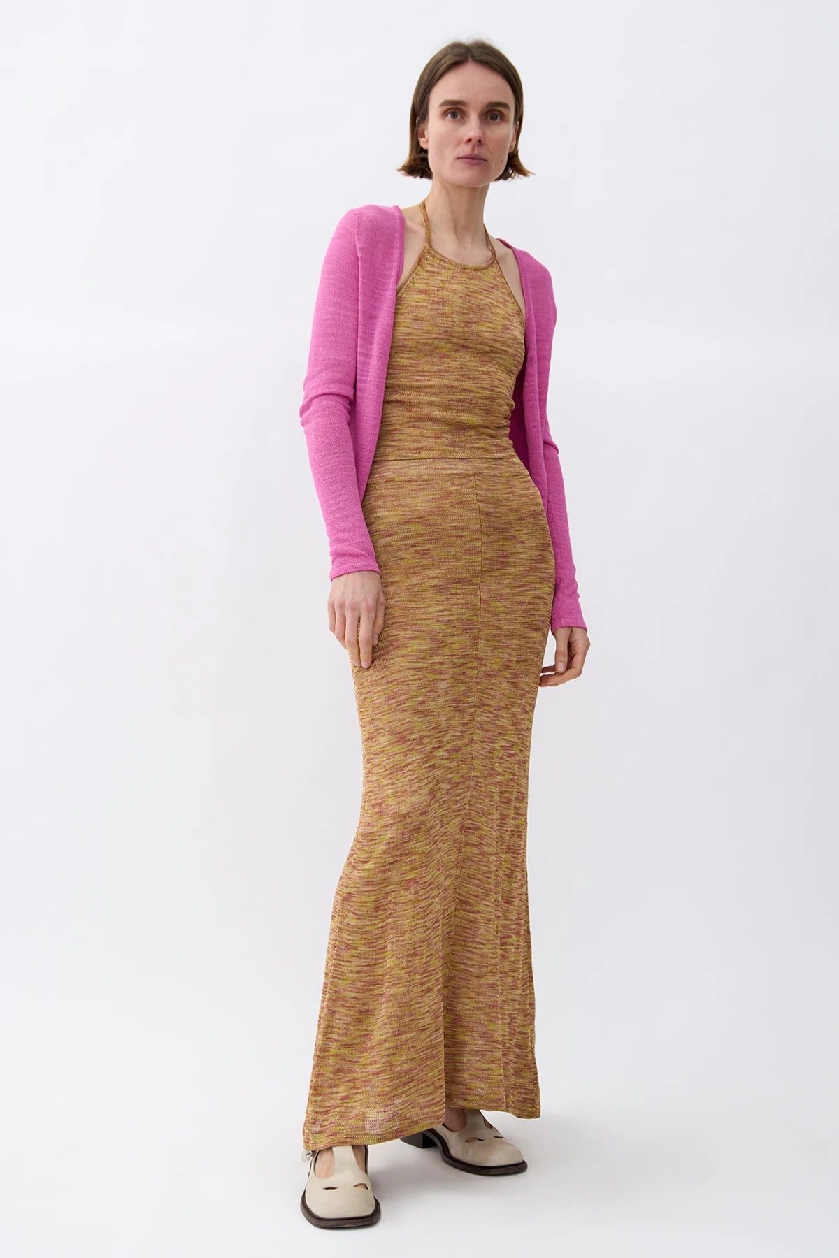 Aurora Knitted Skirt Melange Giallo