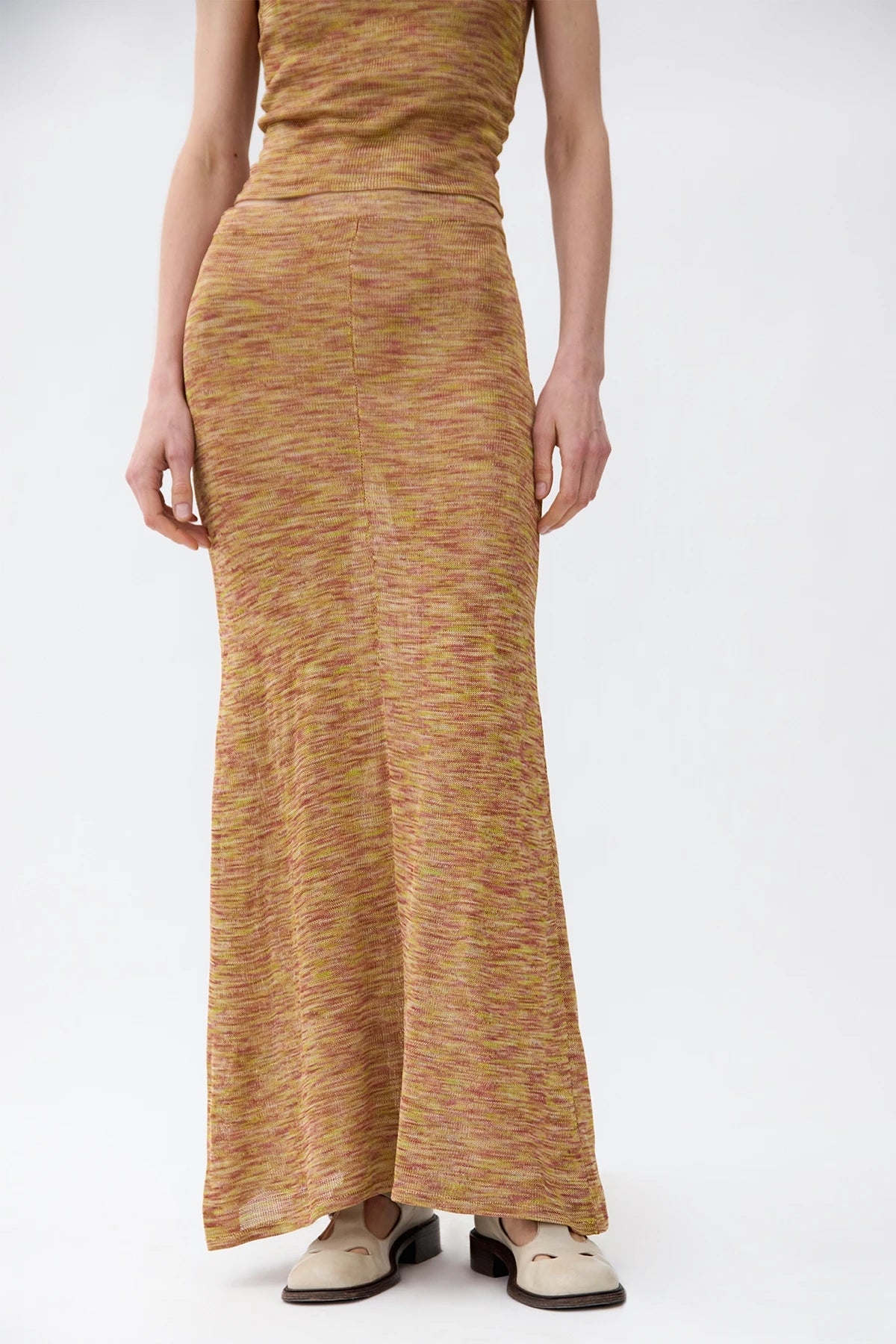 Aurora Knitted Skirt Melange Giallo