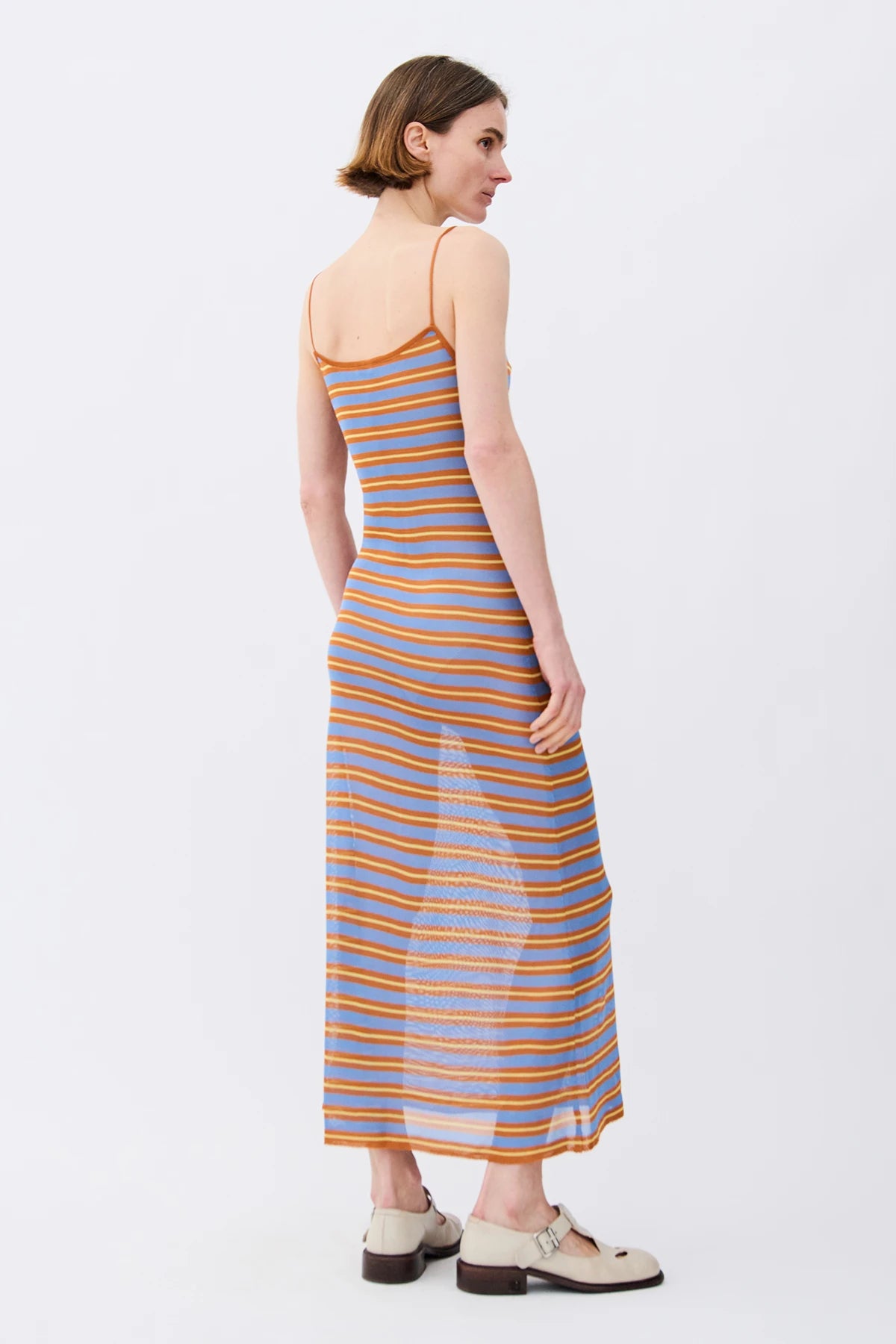 Bonnie Knitted Dress Striped Celeste and Caramello