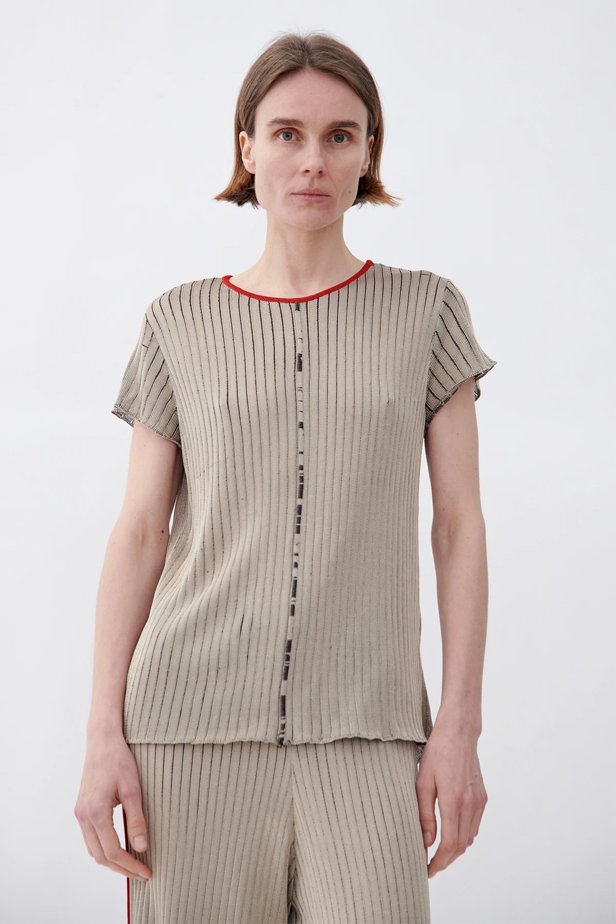 Clovis Knitted Top Ecru and Moca