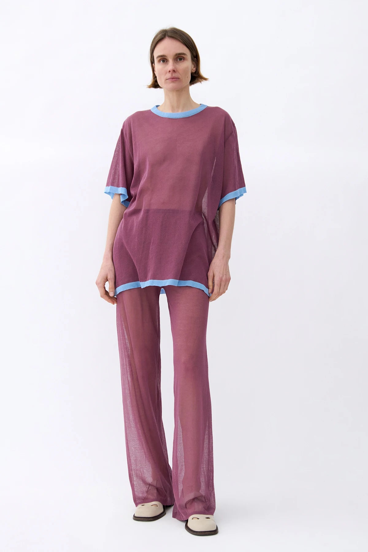 Dua Knitted Top Malva and Celeste
