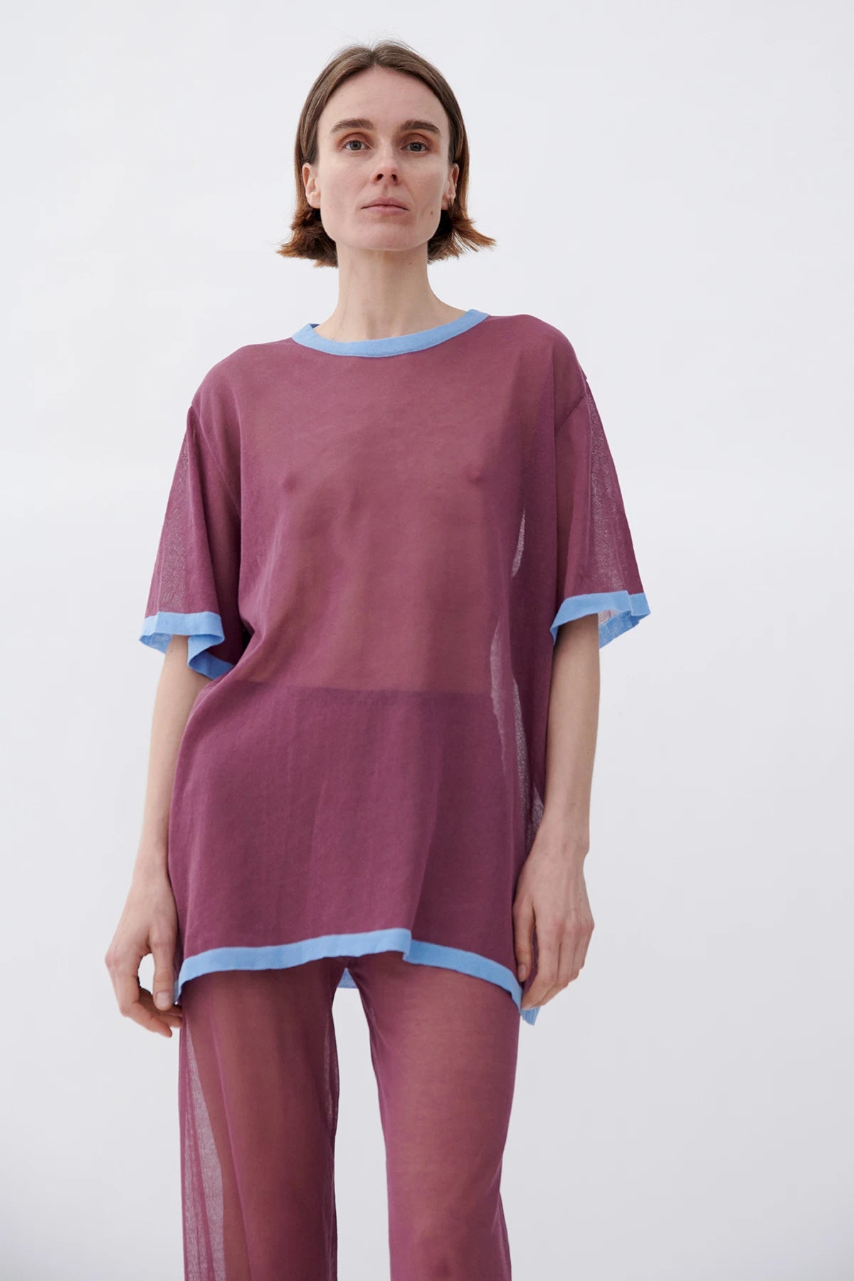 Dua Knitted Top Malva and Celeste