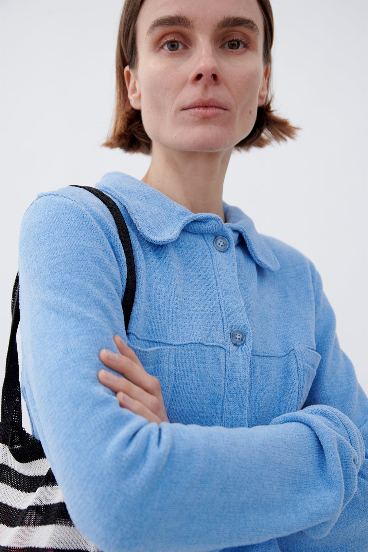 Dylan Knitted Jacket Azzurro