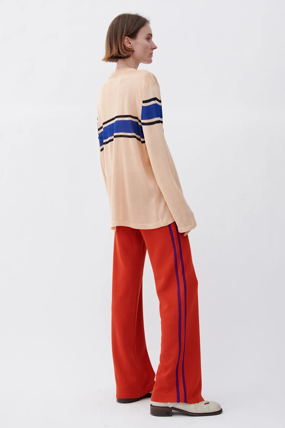 Ida Knitted Pants Rosso and Viola