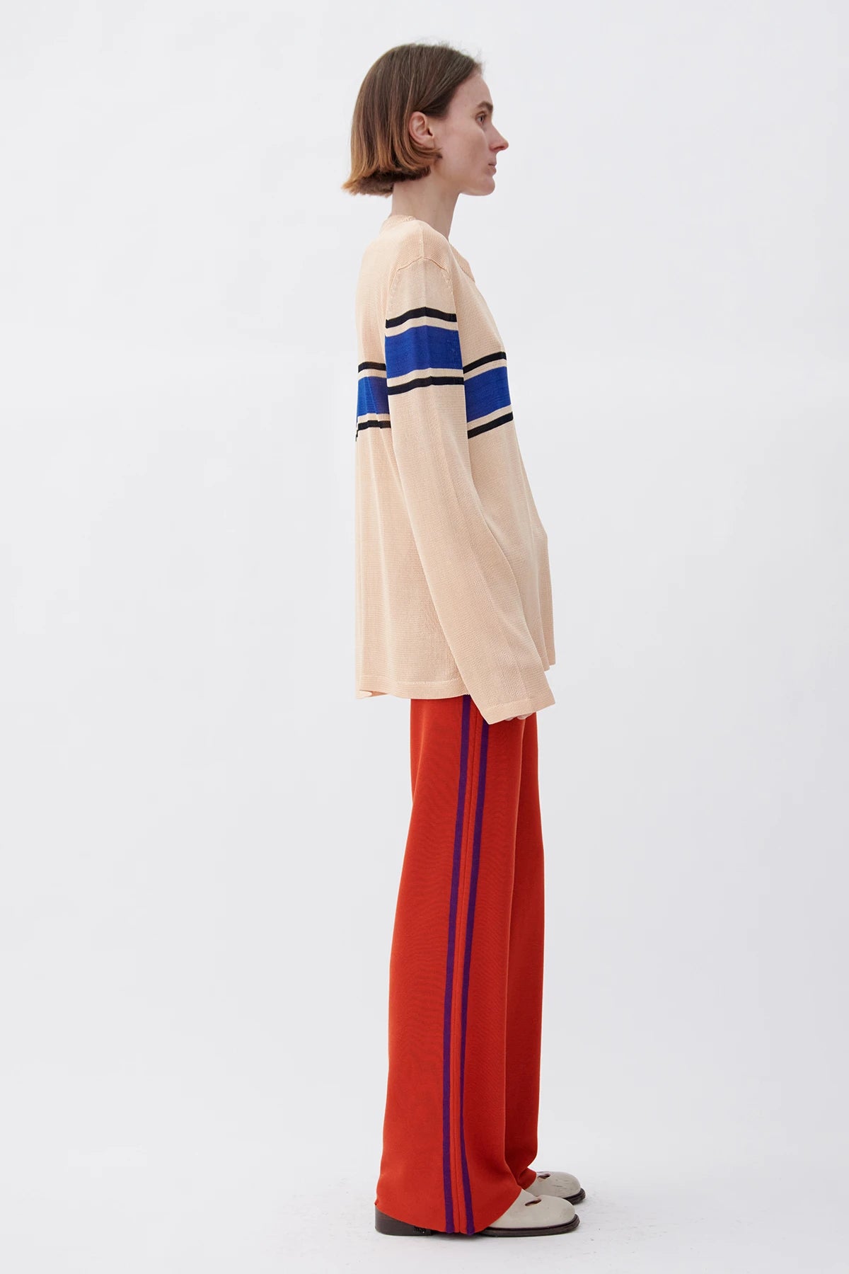 Ida Knitted Pants Rosso and Viola