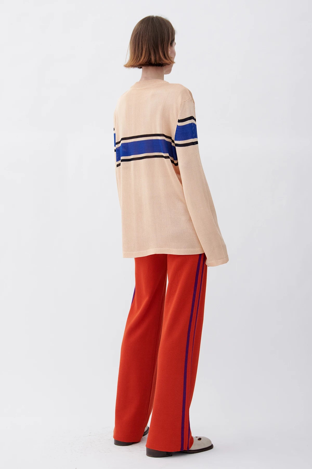 Ida Knitted Pants Rosso and Viola