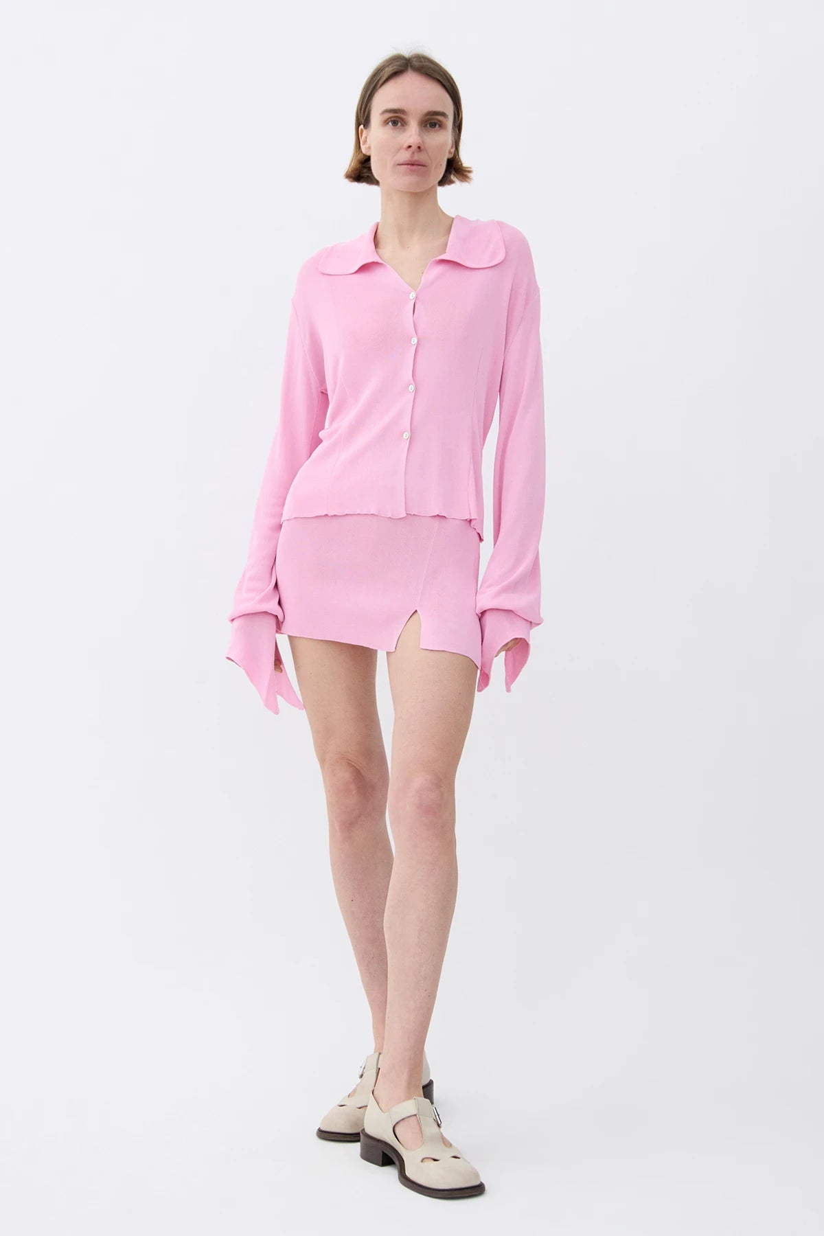 Lea Knitted Mini Skirt Rosa