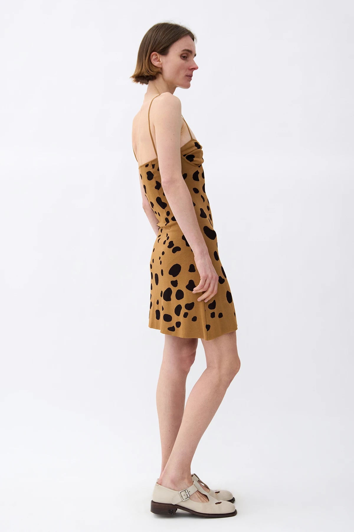 Linda Knitted Dress Caramello and Moca