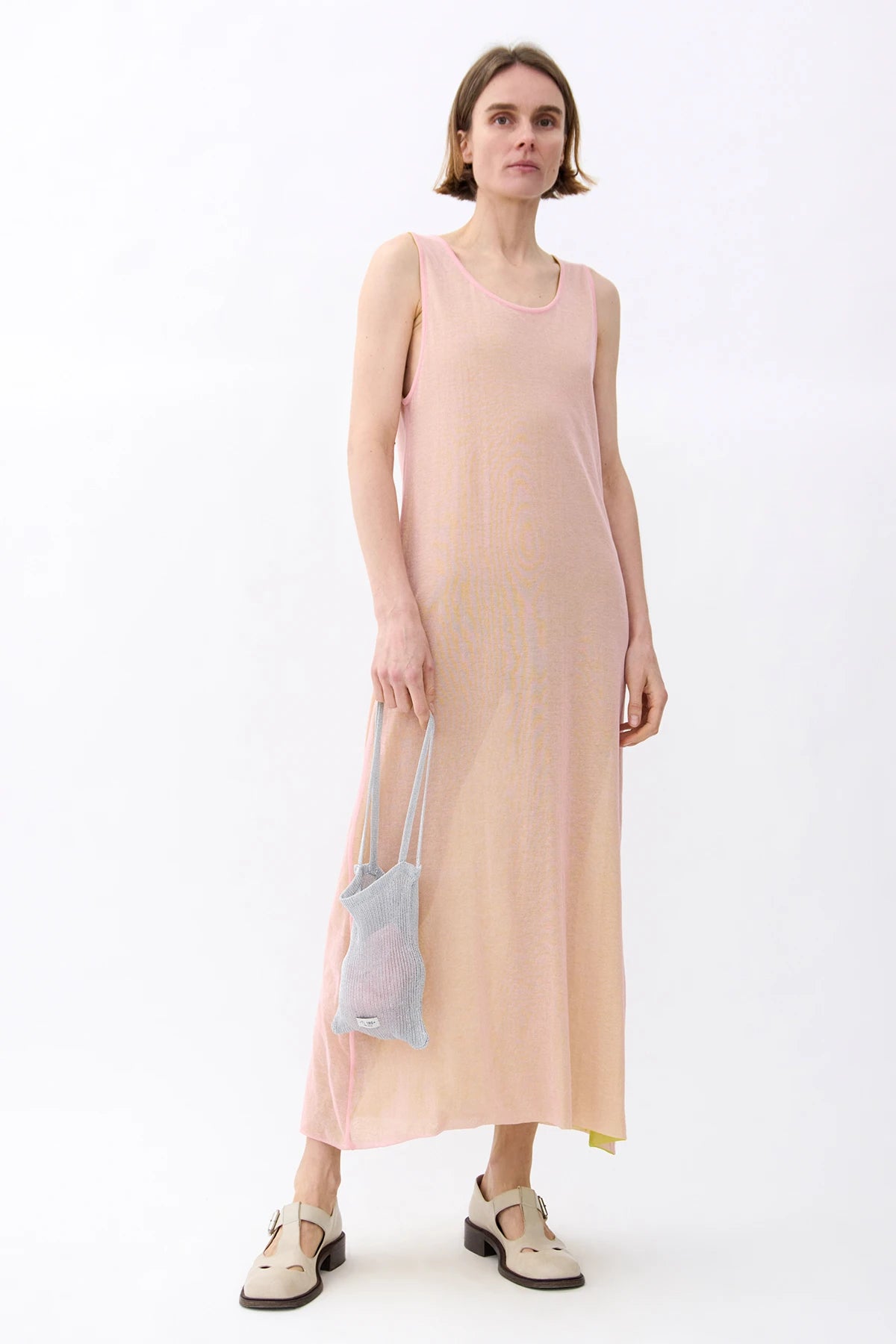 Lola Ribbed Knitted Bag Argento